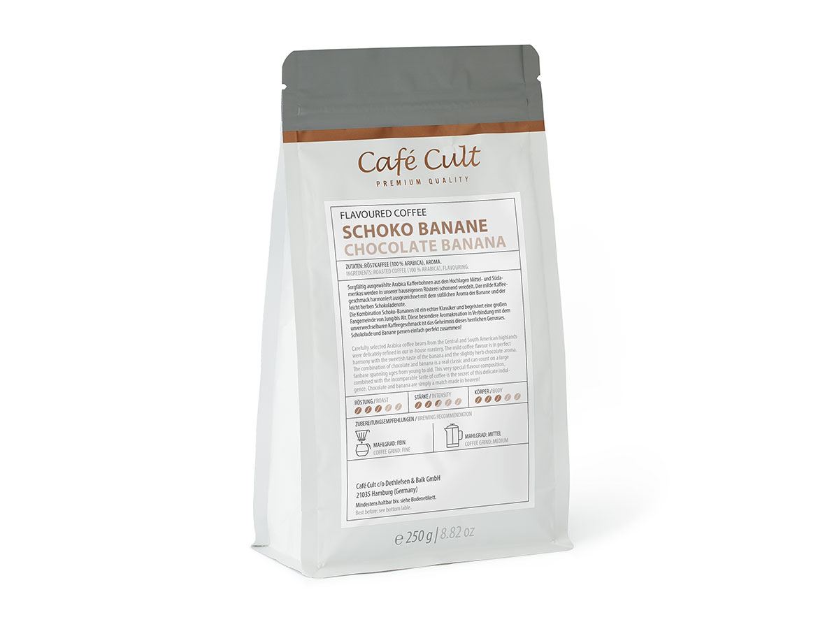 Kaffee Schoko Banane ganze Bohnen 250g