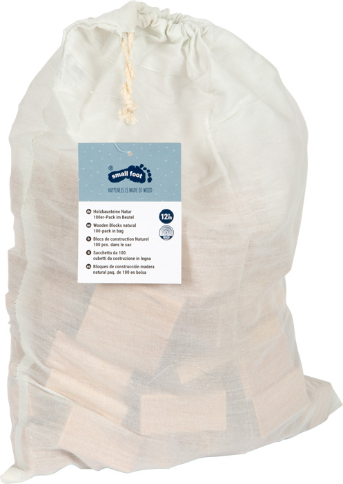 Holzbausteine Natur 100er-Pack im Beutel